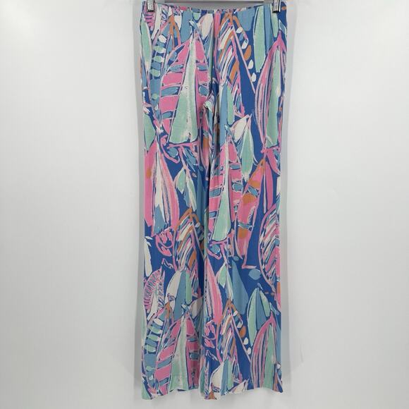 Lilly Pulitzer Georgia May Out to Sea Palazzo Pants Pull On Stretch Size XS - Picture 2 of 11